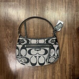 Coach Signature Black and Gray shoulder/crossbody Bag